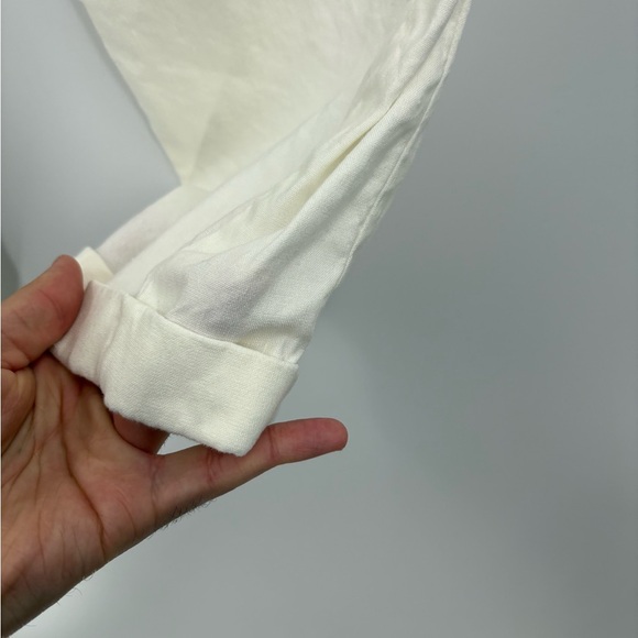 J.Jill Linen Stretch Boho White Straight Cuffed Bottom Leg Pants Large Petite LP - Picture 15 of 15